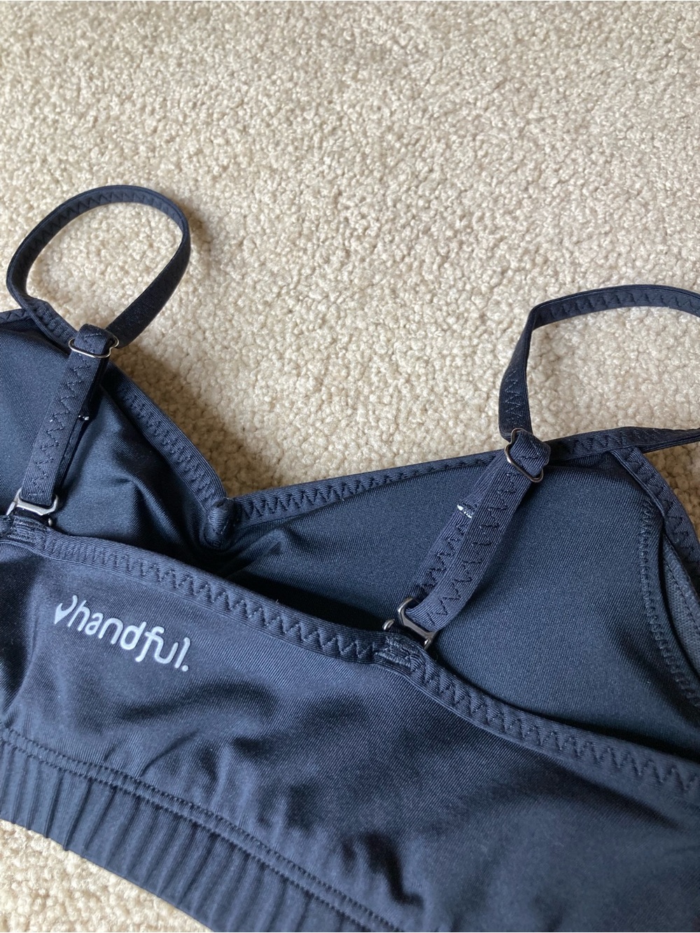 Handful Sports Bra Black XS with Adjustable Straps - Picture 5 of 7